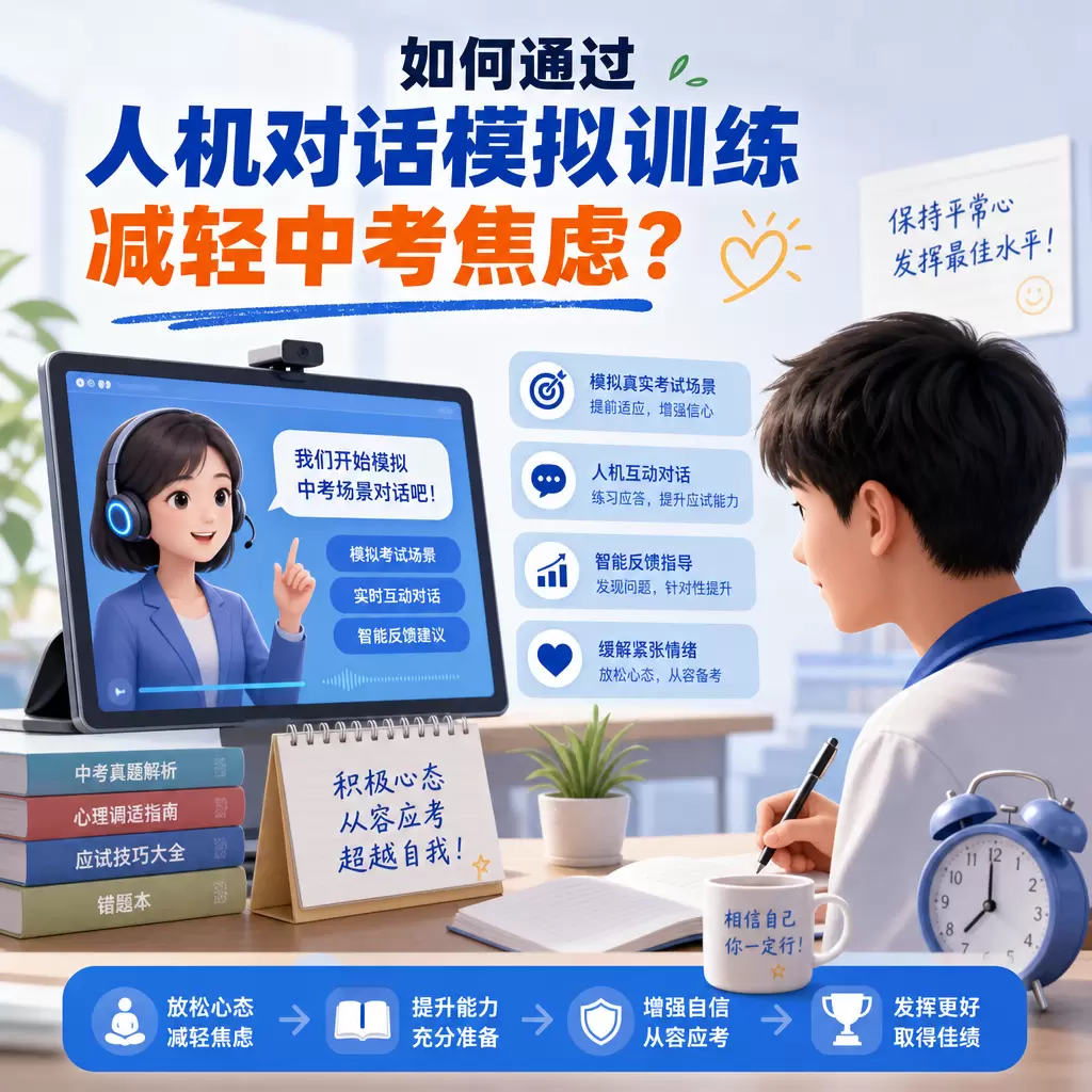 如何通过人机对话模拟训练减轻中考焦虑?