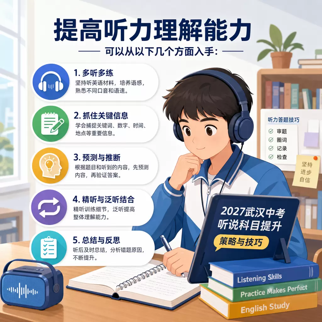 提升2027武汉中考听说科目的策略与技巧，适合大悟考生
