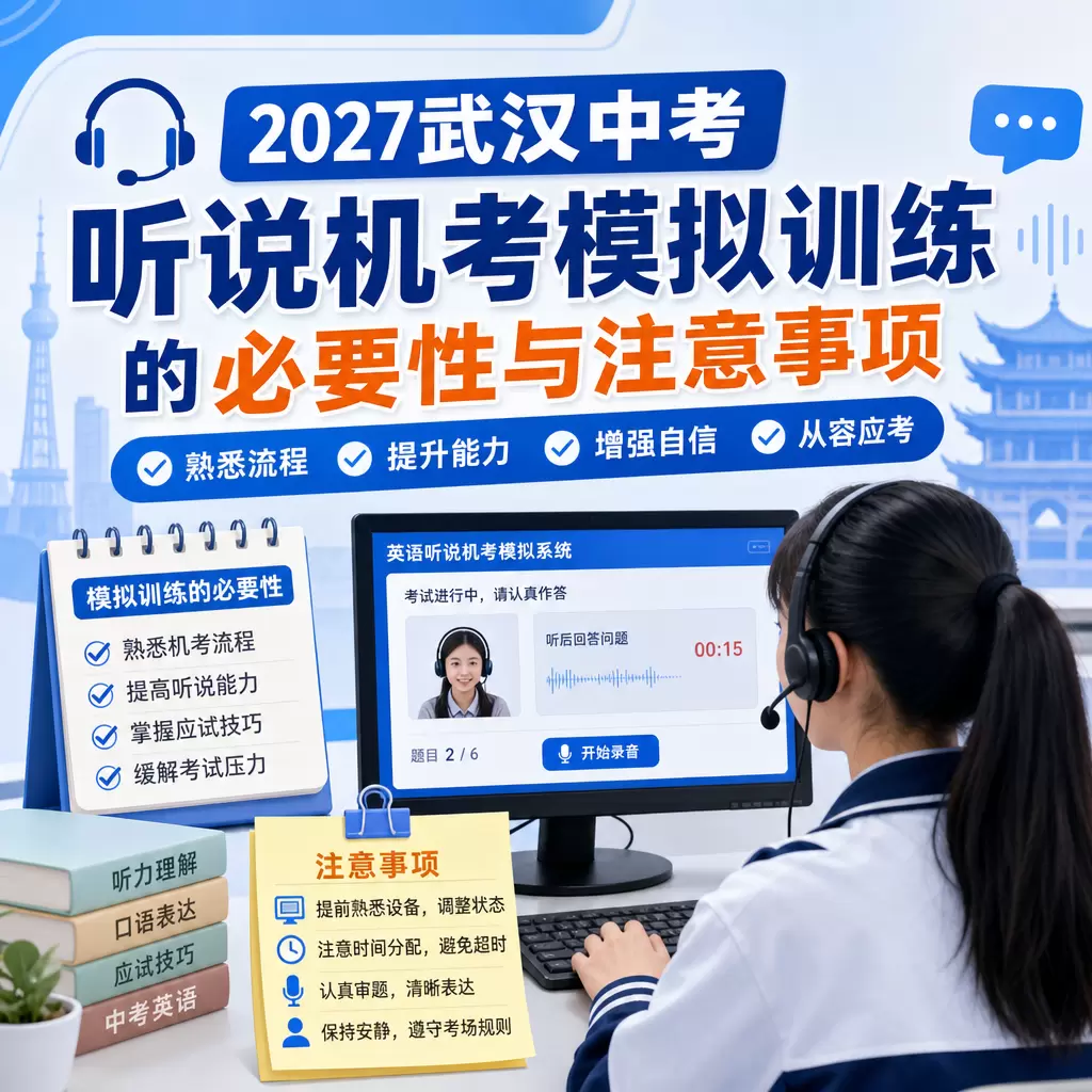 2027武汉中考听说机考模拟训练的必要性与注意事项